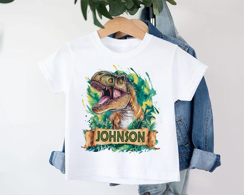 Personalized Dinosaur Baby Bodysuit, Custom Name T-Rex Kids Outfit