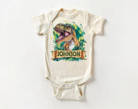 Personalized Dinosaur Baby Bodysuit, Custom Name T-Rex Kids Outfit