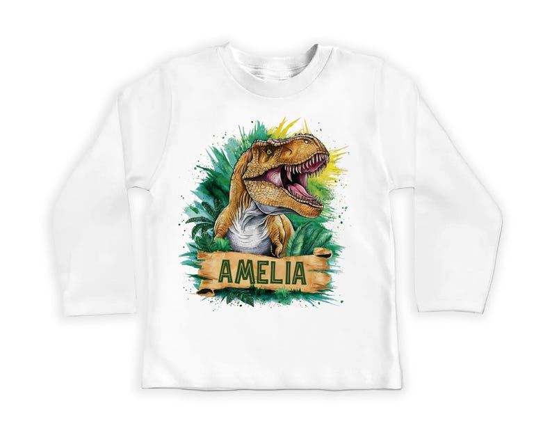 Personalized Dinosaur Baby Sweatshirt, Custom Name T-Rex Kids Outfit