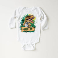 Personalized Dinosaur Baby Sweatshirt, Custom Name T-Rex Kids Outfit