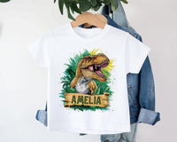 Personalized Dinosaur Baby Sweatshirt, Custom Name T-Rex Kids Outfit