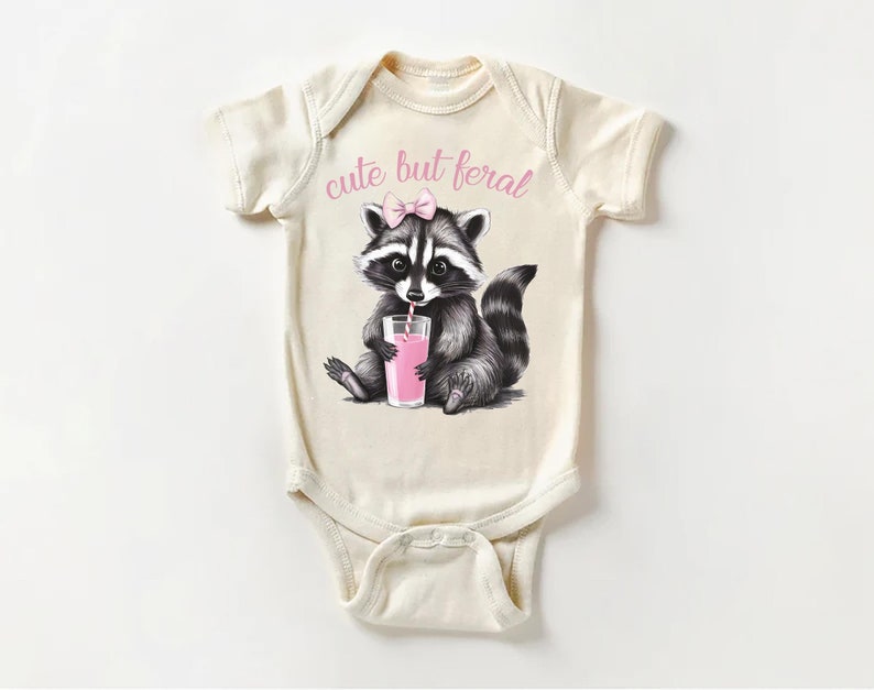 Cute But Feral Baby Bodysuit, Cute Retro Outfit