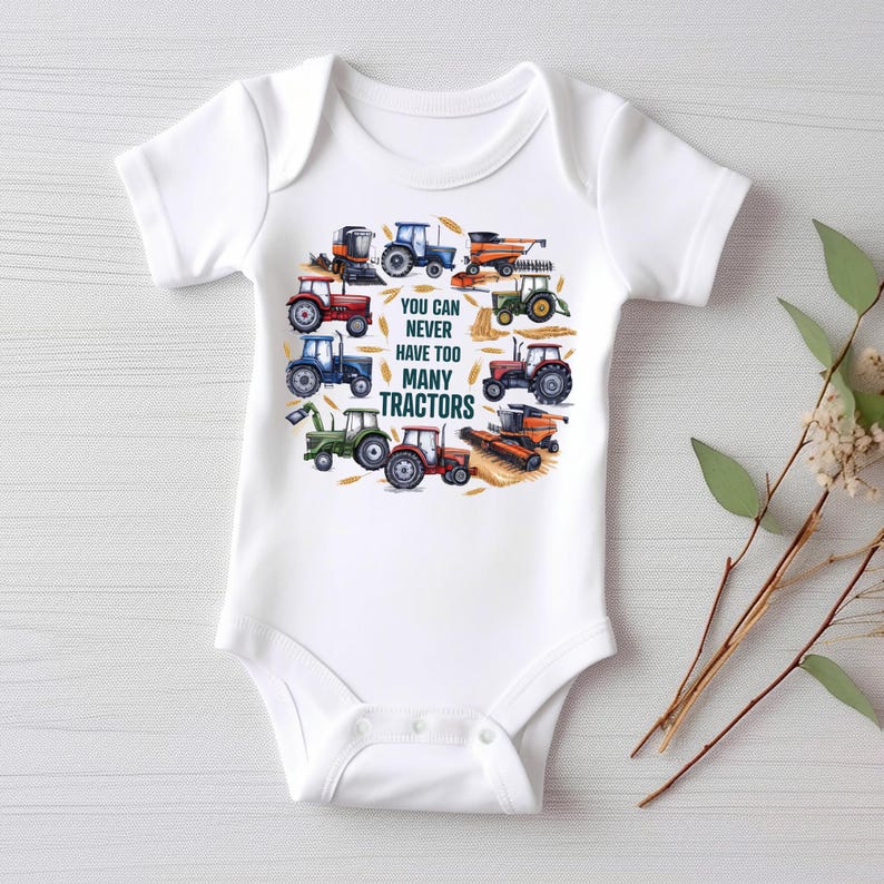 You Can Never Have Too Many Tractors Baby Sweatshirt, Tractor Outfit