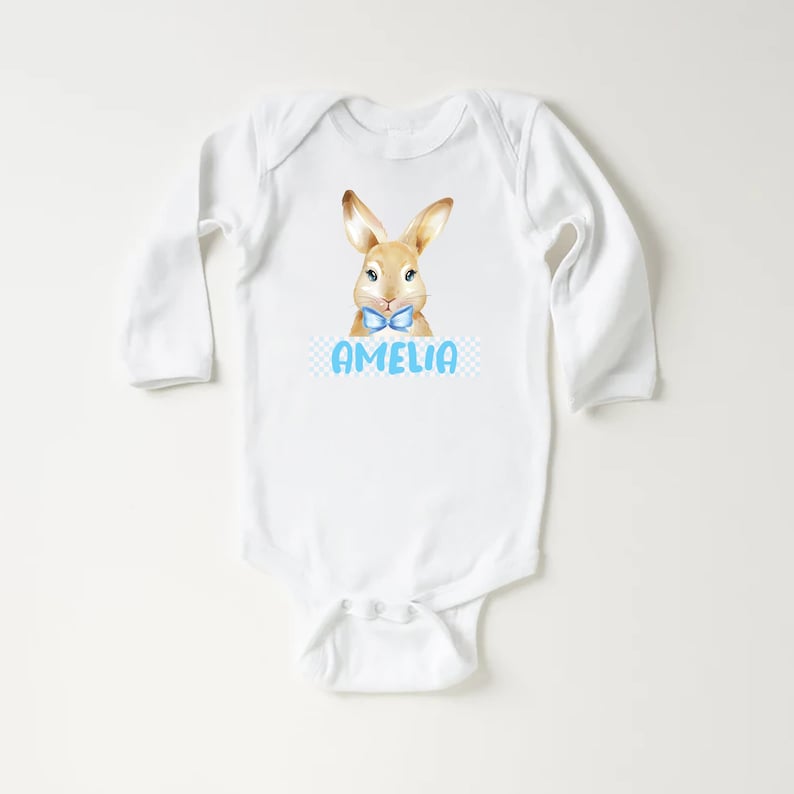Personalized Boys Easter Baby Shirt, Spring Outfit for Boys