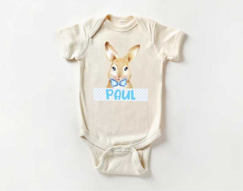 Personalized Boys Easter Baby Shirt, Spring Outfit for Boys