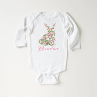 Personalized Girls Easter Baby Bodysuit, Spring Outfit for Girls