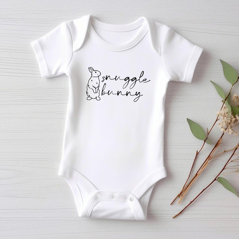 Snuggle Bunny Baby Bodysuit, Sweet Easter Outfit