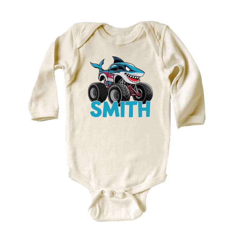 Monster Truck Baby Bodysuit, Personalized Kids Outfit for Truck Lovers