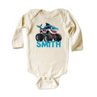 Monster Truck Baby Bodysuit, Personalized Kids Outfit for Truck Lovers