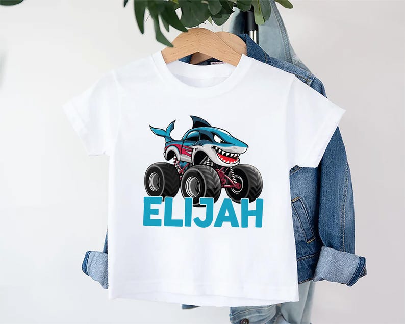 Monster Truck Baby Bodysuit, Personalized Kids Outfit for Truck Lovers