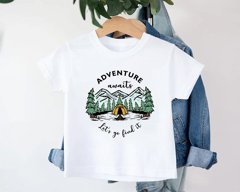 Adventure Awaits Let's Go Find It Baby Bodysuit, Camping Nature Explore Gift