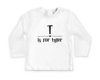 Personalized "Letter Is For Name" Baby Bodysuit, Vintage Keepsake Outfit for Kids