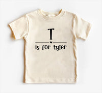 Personalized "Letter Is For Name" Baby Bodysuit, Vintage Keepsake Outfit for Kids