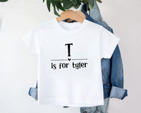 Personalized "Letter Is For Name" Baby Bodysuit, Vintage Keepsake Outfit for Kids