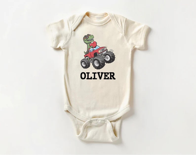 Personalized Dino Valentine Baby Shirt, Cute Dinosaur Kids Gift