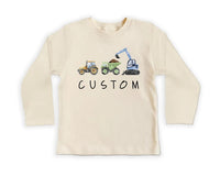 Personalized Construction Baby Shirt, Custom Dump Truck Boys Outfit