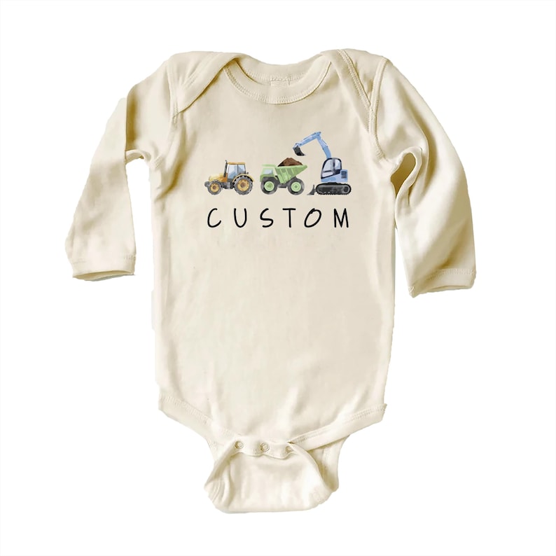 Personalized Construction Baby Shirt, Custom Dump Truck Boys Outfit