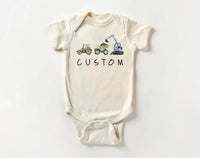 Personalized Construction Baby Shirt, Custom Dump Truck Boys Outfit