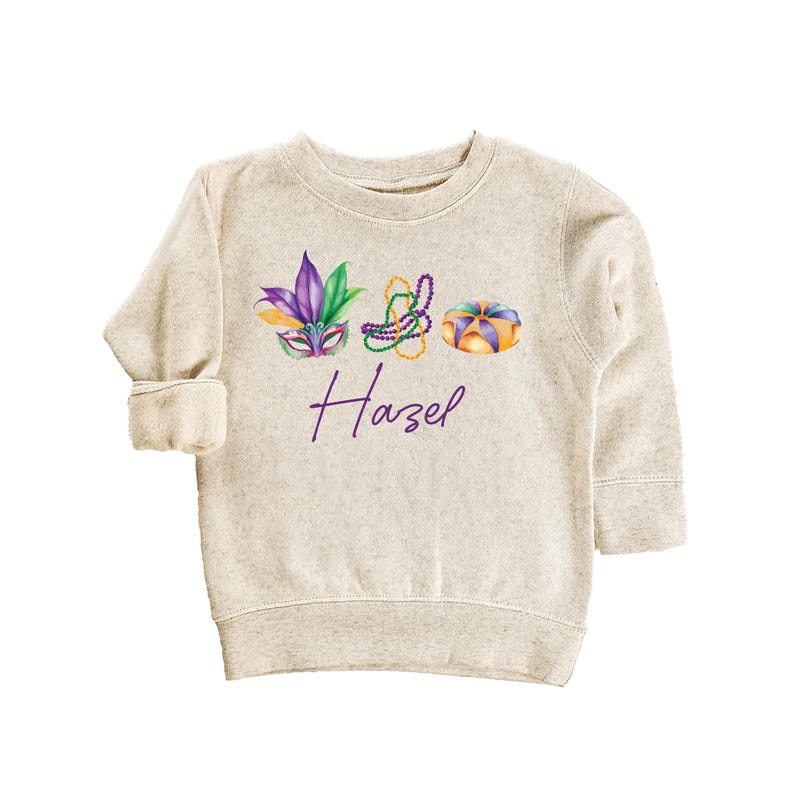 Mardi Gras Baby Sweatshirt, Adorable Mardi Gras Parade Outfit for Boys and Girls