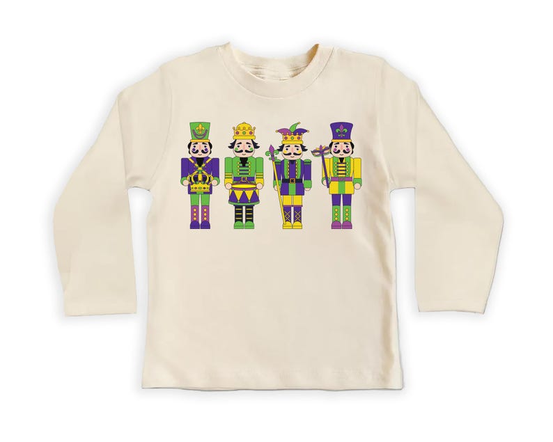 Nutcracker Mardi Gras Baby Sweatshirt, Adorable Mardi Gras Kids Outfit Celebrations