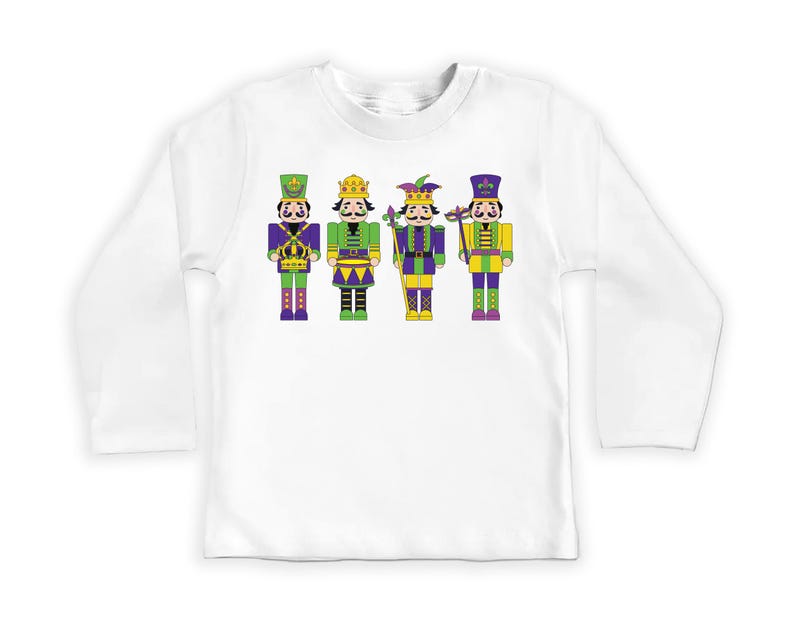 Nutcracker Mardi Gras Baby Sweatshirt, Adorable Mardi Gras Kids Outfit Celebrations