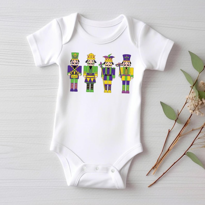 Nutcracker Mardi Gras Baby Sweatshirt, Adorable Mardi Gras Kids Outfit Celebrations