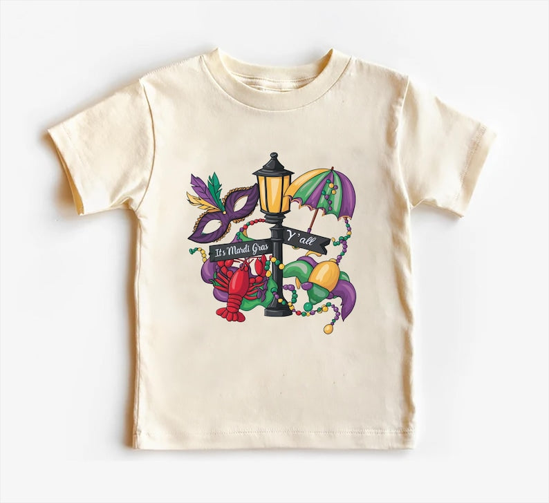 It's Mardi Gras Y'all Baby Sweatshirt, Festive Mardi Gras Kids Outfit