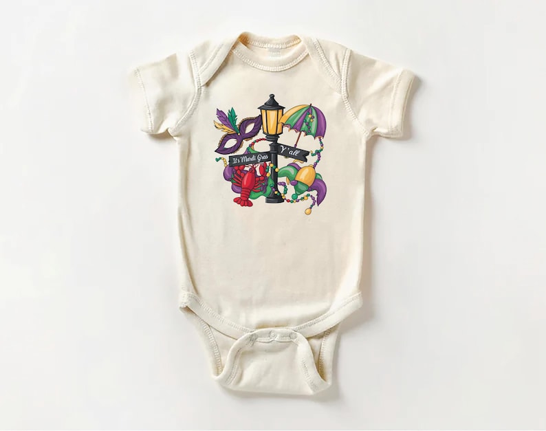 It's Mardi Gras Y'all Baby Sweatshirt, Festive Mardi Gras Kids Outfit
