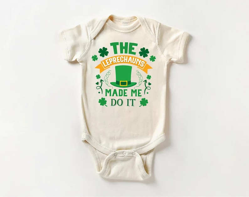 The Leprechaun Made Me Do It Baby Sweatshirt, Cute Saint Patrick's Day Kids Outfit