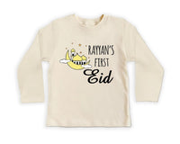 Custom My First Eid Baby Shirt, Muslim Eid Mubarak Outfit for 1st Eid
