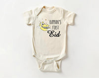 Custom My First Eid Baby Shirt, Muslim Eid Mubarak Outfit for 1st Eid