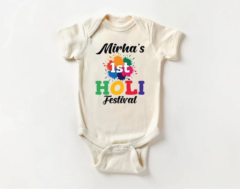 My 1st Holi Baby Bodysuit, Holi Hai Festival Outfit