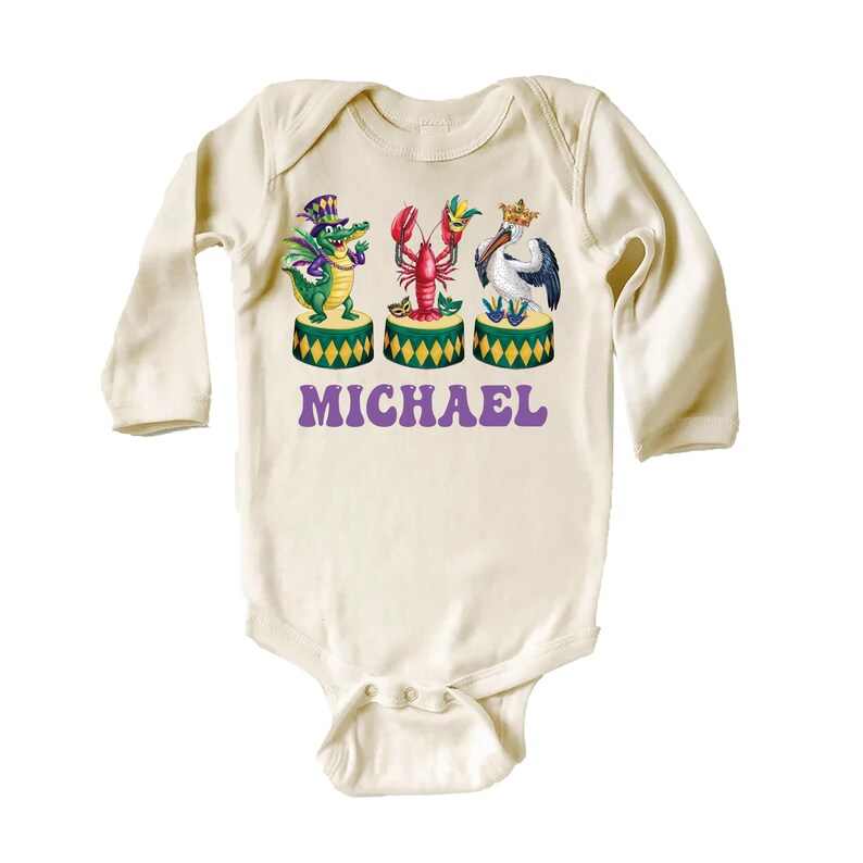 Personalized Mardi Gras Baby Sweatshirt, Adorable Mardi Gras Parade Outfit