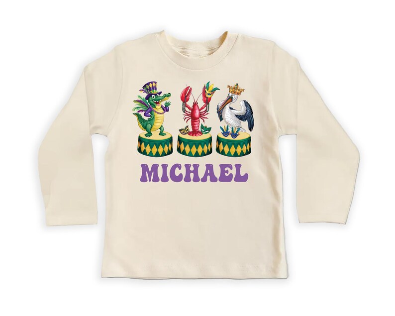Personalized Mardi Gras Baby Sweatshirt, Adorable Mardi Gras Parade Outfit