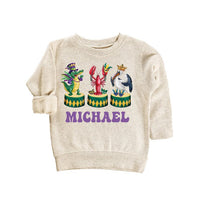 Personalized Mardi Gras Baby Sweatshirt, Adorable Mardi Gras Parade Outfit