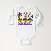 Personalized Mardi Gras Baby Sweatshirt, Adorable Mardi Gras Parade Outfit