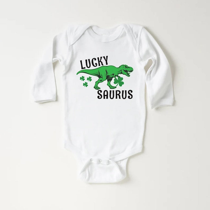 Lucky Saurus St. Patrick's Day Baby Sweatshirt , Saint Patrick’s Day Gift