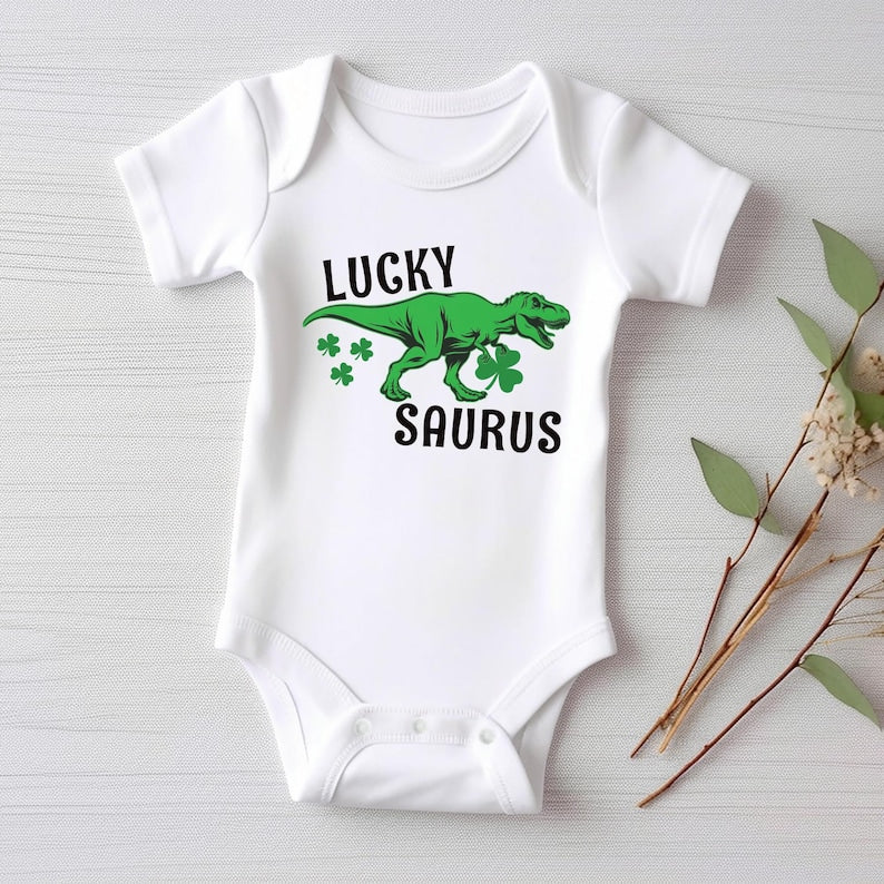 Lucky Saurus St. Patrick's Day Baby Sweatshirt , Saint Patrick’s Day Gift