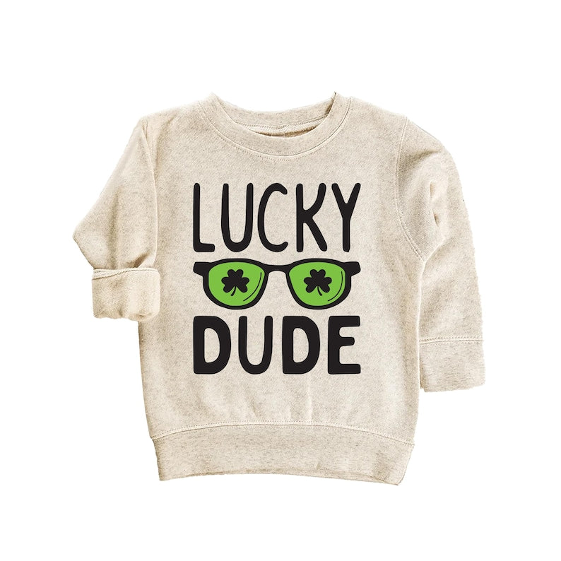 Lucky Dude St. Patrick's Day Baby Sweatshirt, Fun St. Paddy's Gift