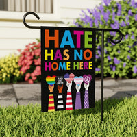 Hate Has No Home Here Garden Flag, 12x18 Inch Double Sided, Resistance Becomes Duty Flag, Human Rights Flag, Anti Racism Flag