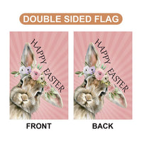 Happy Easter Bunny Garden Flag, 12x18 Inch Double Sided, Rabbit Flower Flag, Easter Rabbit Flag, Easter Bunny Flag Outdoor Decoration