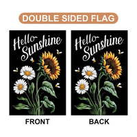 Daisy Sunflower Hello Sunshine Garden Flag, 12x18 Inch Double Sided, Summer Seasonal Flag, Holiday Flag, Welcome Flag Outdoor Decoration