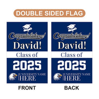 Personalized College Graduation Garden Flag, Double Sided Custom School, University Logo, Class of 2025 Yard Sign, Graduate Celebration Flag
