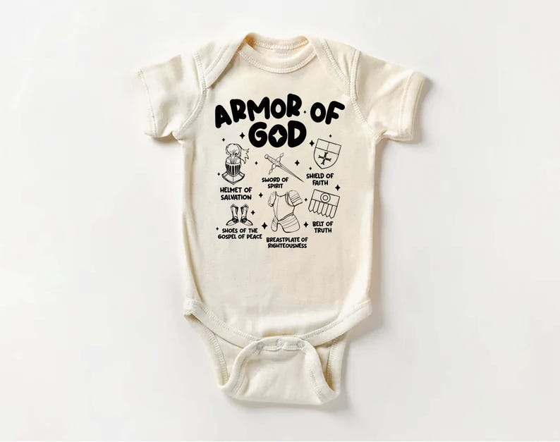 Armor of God Baby Bodysuit, Faith-Based Kids Gift for Baptism