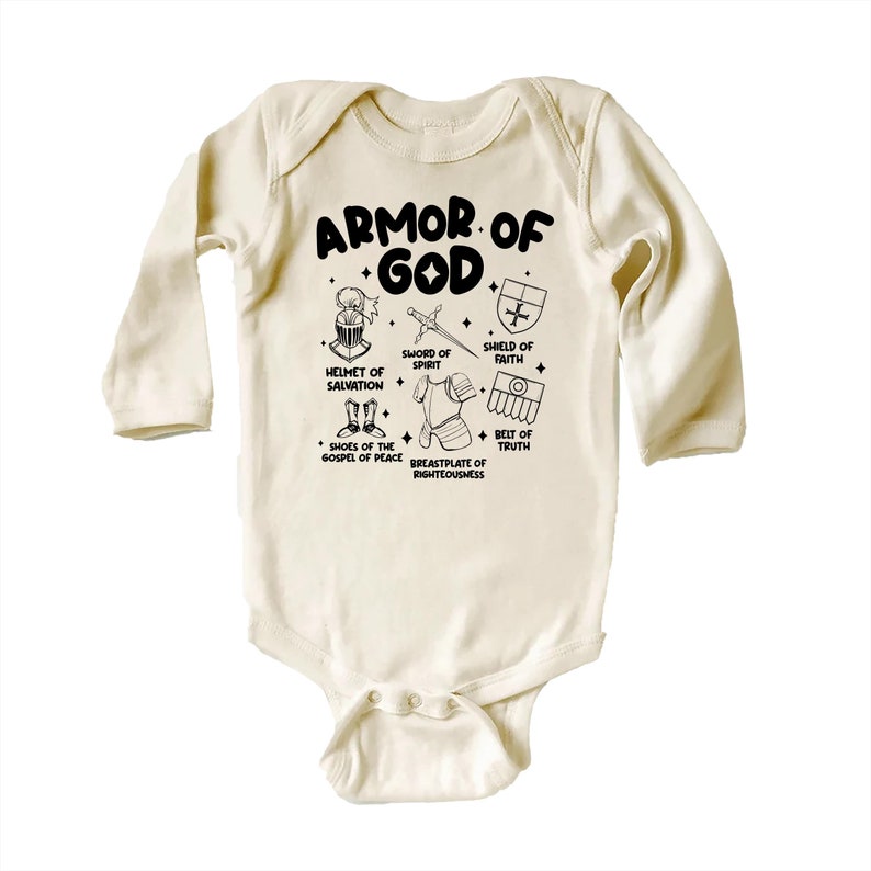 Armor of God Baby Bodysuit, Faith-Based Kids Gift for Baptism
