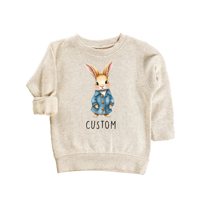 Personalized Name Bunny Baby Sweatshirt, Adorable Rabbit Gift for Newborn
