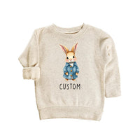 Personalized Name Bunny Baby Sweatshirt, Adorable Rabbit Gift for Newborn