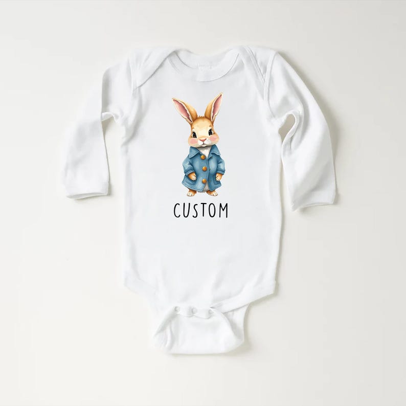 Personalized Name Bunny Baby Sweatshirt, Adorable Rabbit Gift for Newborn