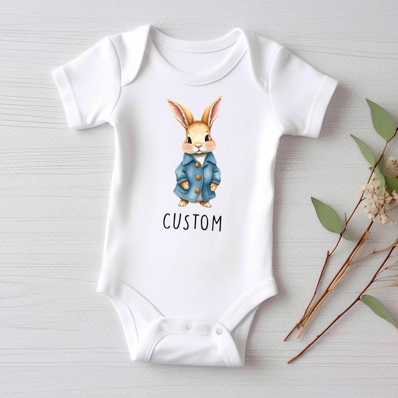 Personalized Name Bunny Baby Sweatshirt, Adorable Rabbit Gift for Newborn
