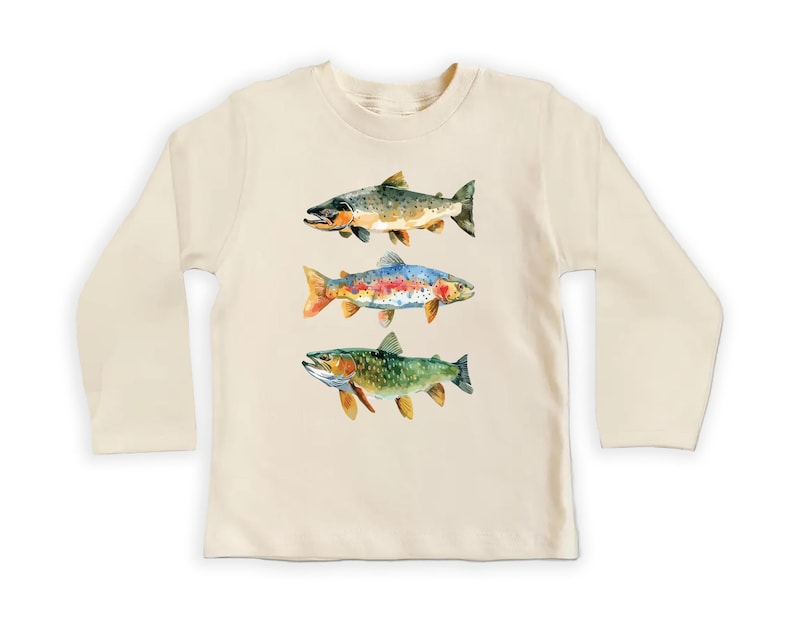 Trout Fishing Baby Shirt, Outdoor Kids Outfit